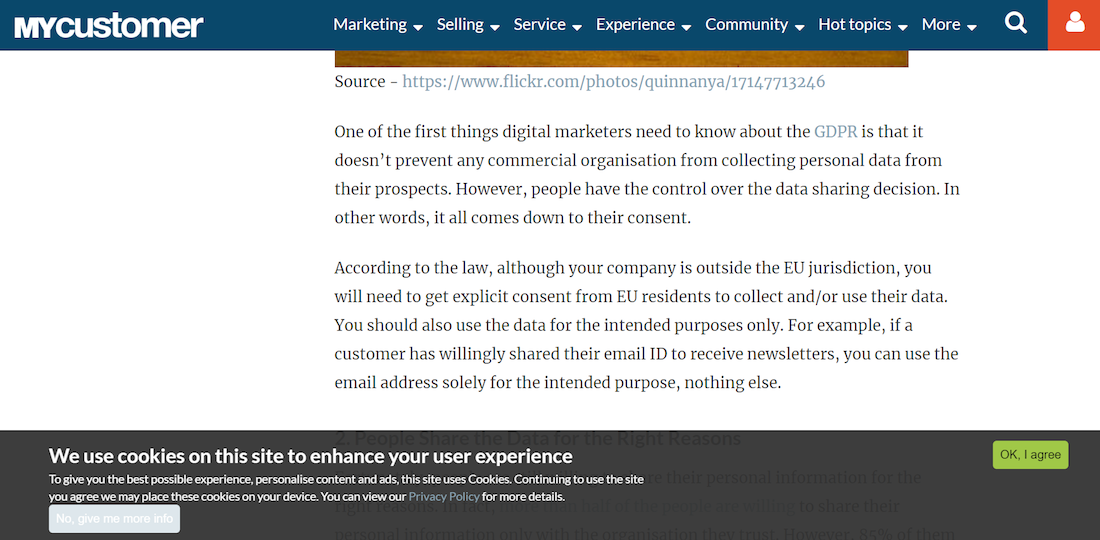 Cookie-uri de urmărire a personalizării GDPR