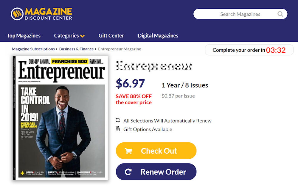 ejemplo de escasez de página de destino posterior al clic de ventas adicionales