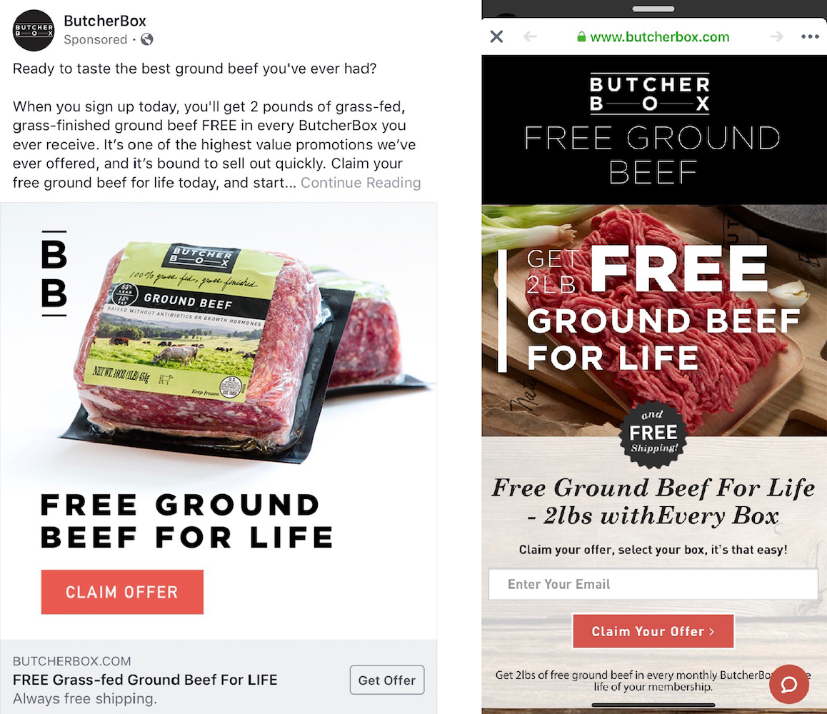 proposer des publicités sur la page de destination post-clic de Facebook