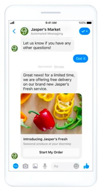 ตัวอย่างผู้ส่งข้อความโฆษณา Facebook กับ Bing Ads