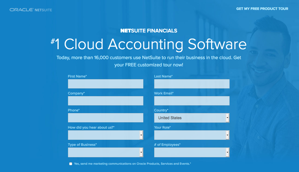แบบฟอร์มหน้า Landing Page แบบหลายขั้นตอนของ Oracle