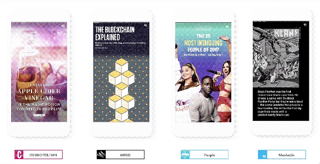 Beispieloptionen für AMP-Stories