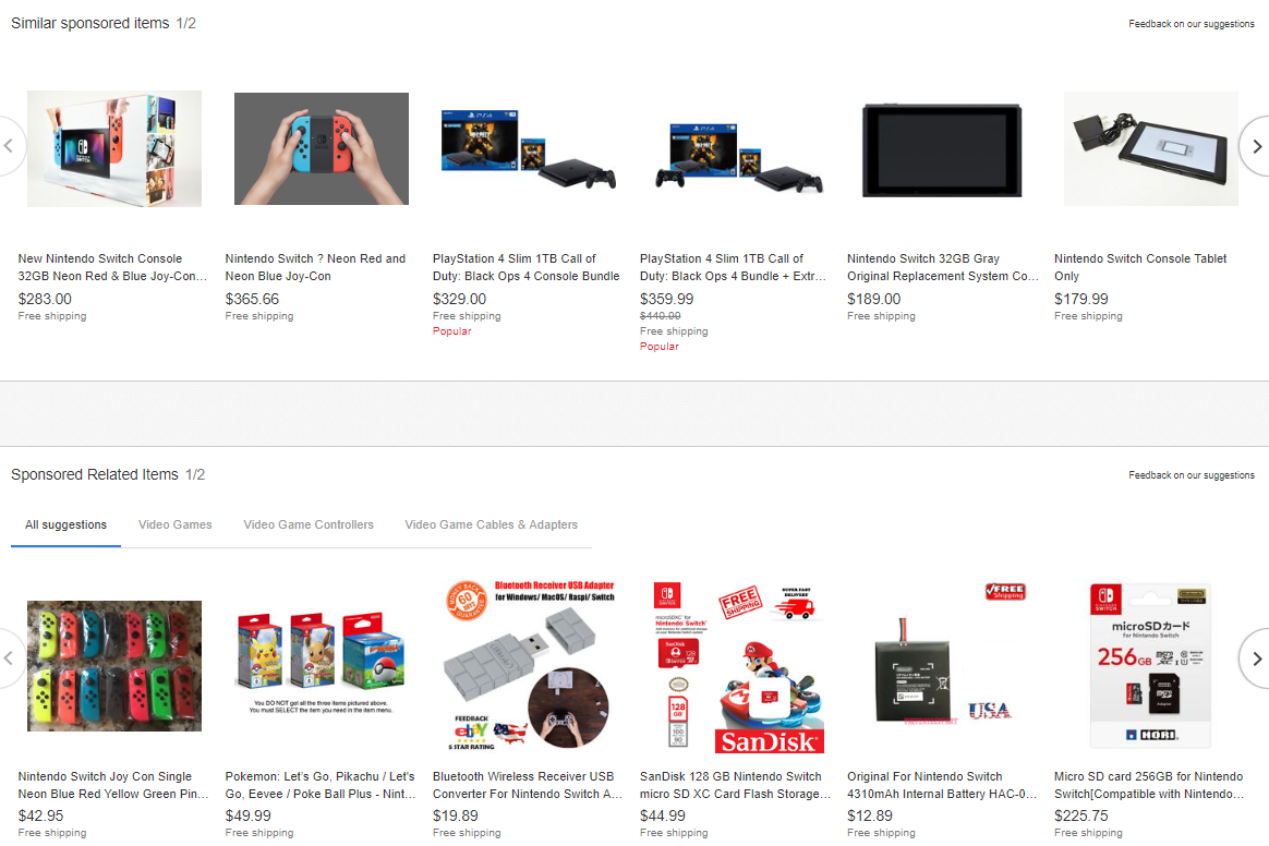 Przedmioty powiązane z aukcjami promowanymi w serwisie eBay