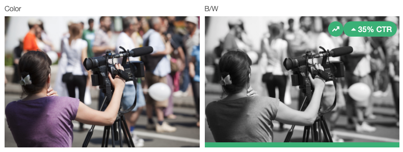 campañas de publicidad nativa color vs BW