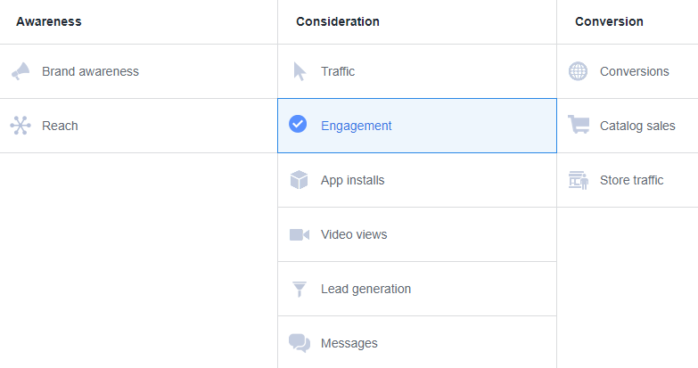 วัตถุประสงค์การมีส่วนร่วมโพสต์ Facebook