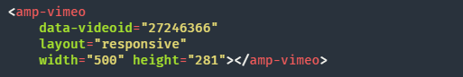 AMP media Vimeo player
