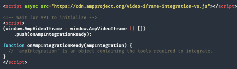 AMP-видео iframe