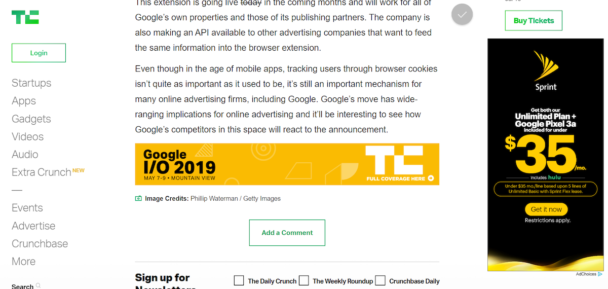 ตัวอย่างโฆษณาอีคอมเมิร์ซ Sprint