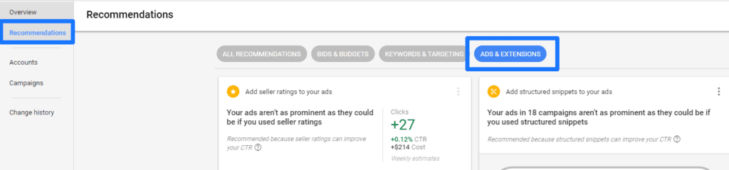 Weiterentwicklung der Softwareautomatisierung Vorschläge für Google-Anzeigen