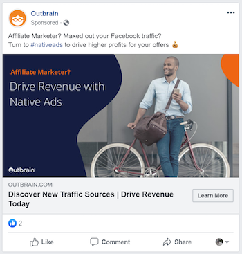 Beispiel für Facebook-Anzeigen für E-Commerce-Outbrain