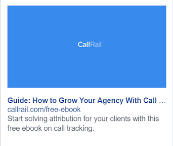 Facebook-Anzeigen für E-Commerce-CallRail-Beispiel