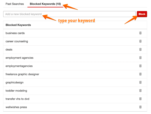 Yelp広告のキーワードブロック
