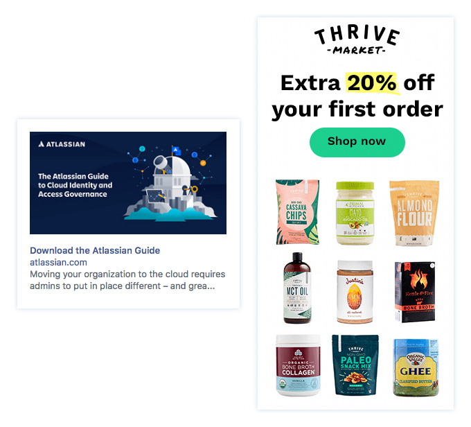 最適化と自動化のディスプレイ広告の例