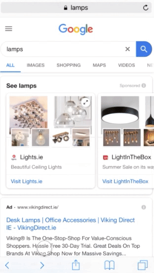 Exemple d'annonces Showcase Shopping