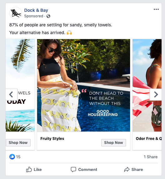 pubblicità visiva esempio di display Dock & Bay