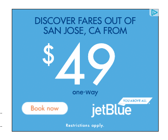 esempio di visualizzazione dei colori Jet Blue per pubblicità visiva