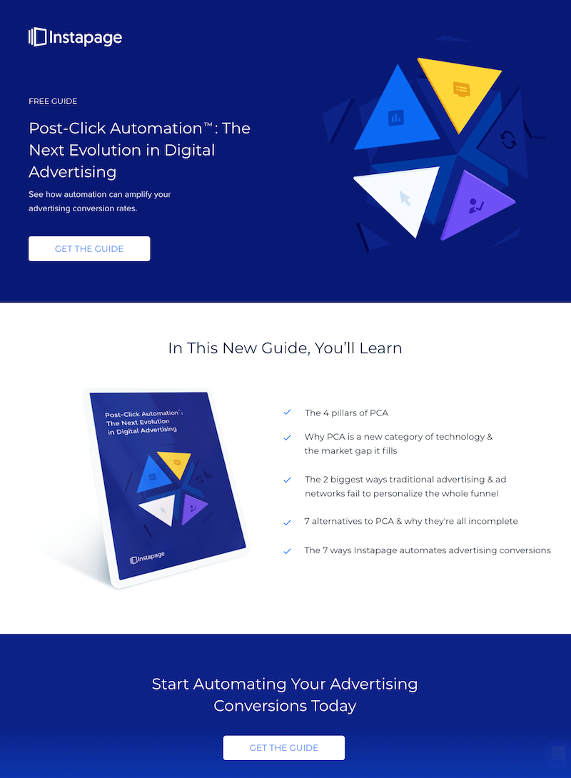 esempio di punti elenco della pagina di destinazione della pubblicità visiva