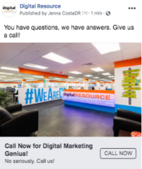 Facebook Local Awareness Ads sună acum exemplu