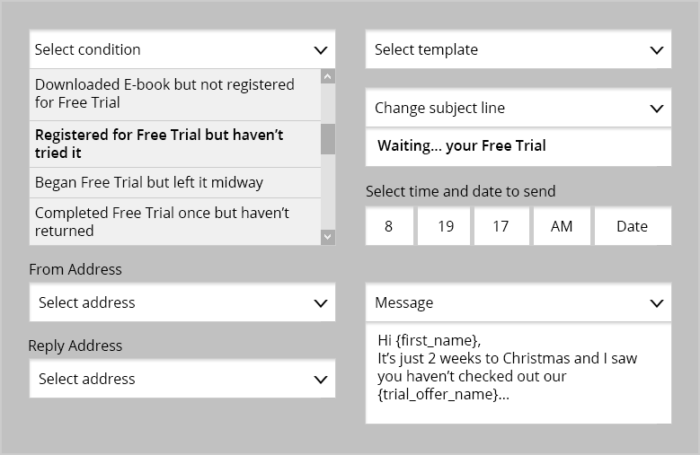 exemple de configuration d'emails personnalisés