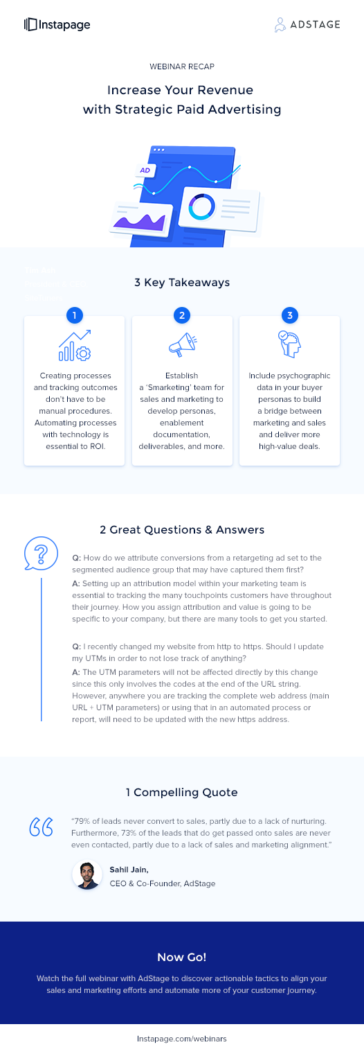 Infographie du webinaire AdStage