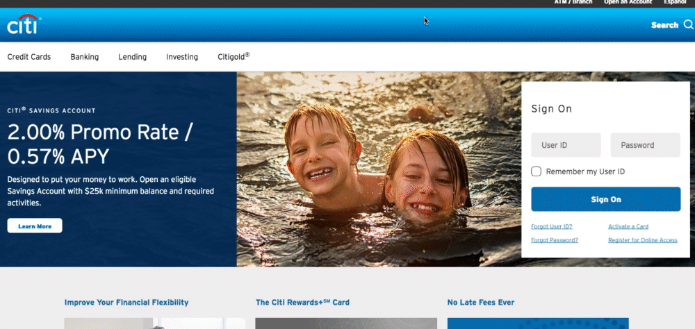 씨티은행 홈페이지