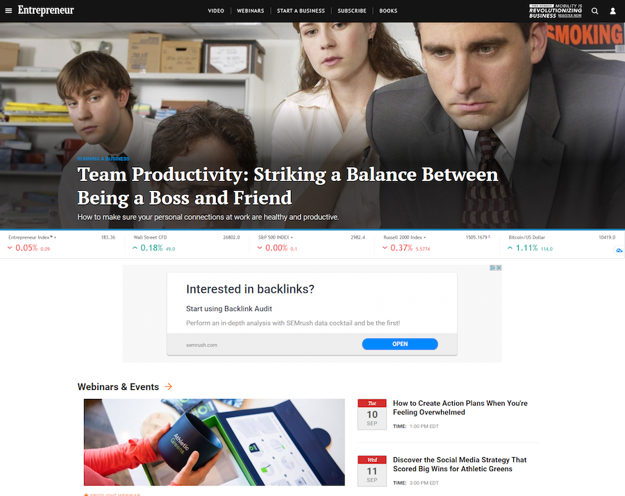 ślepota banerowa nad fałdą