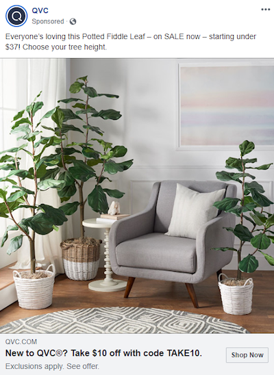 eコマースFacebook広告割引コードの例