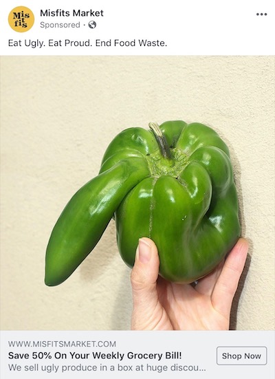 eコマースFacebook広告画像のシンプルさ