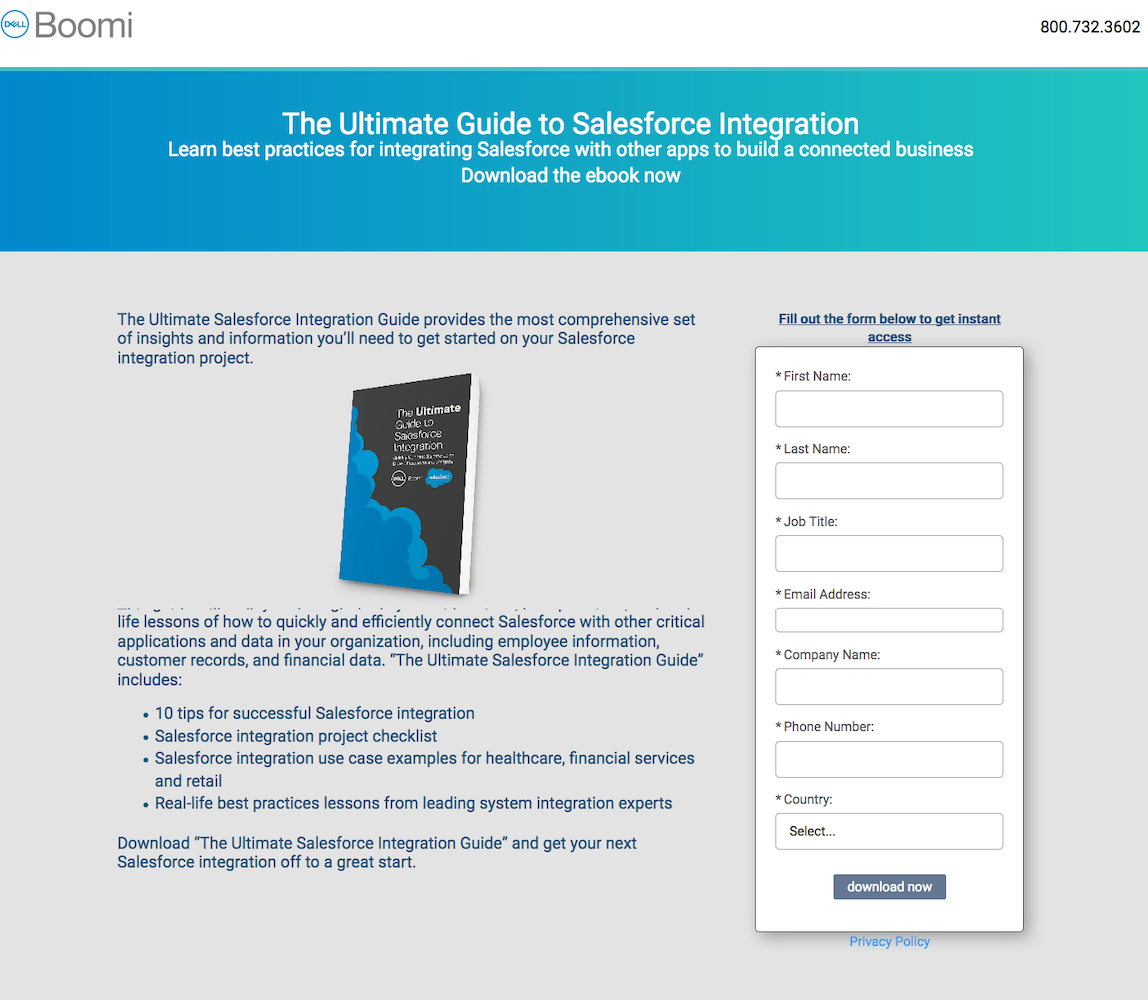 Dell BoomiSalesforce統合ページ