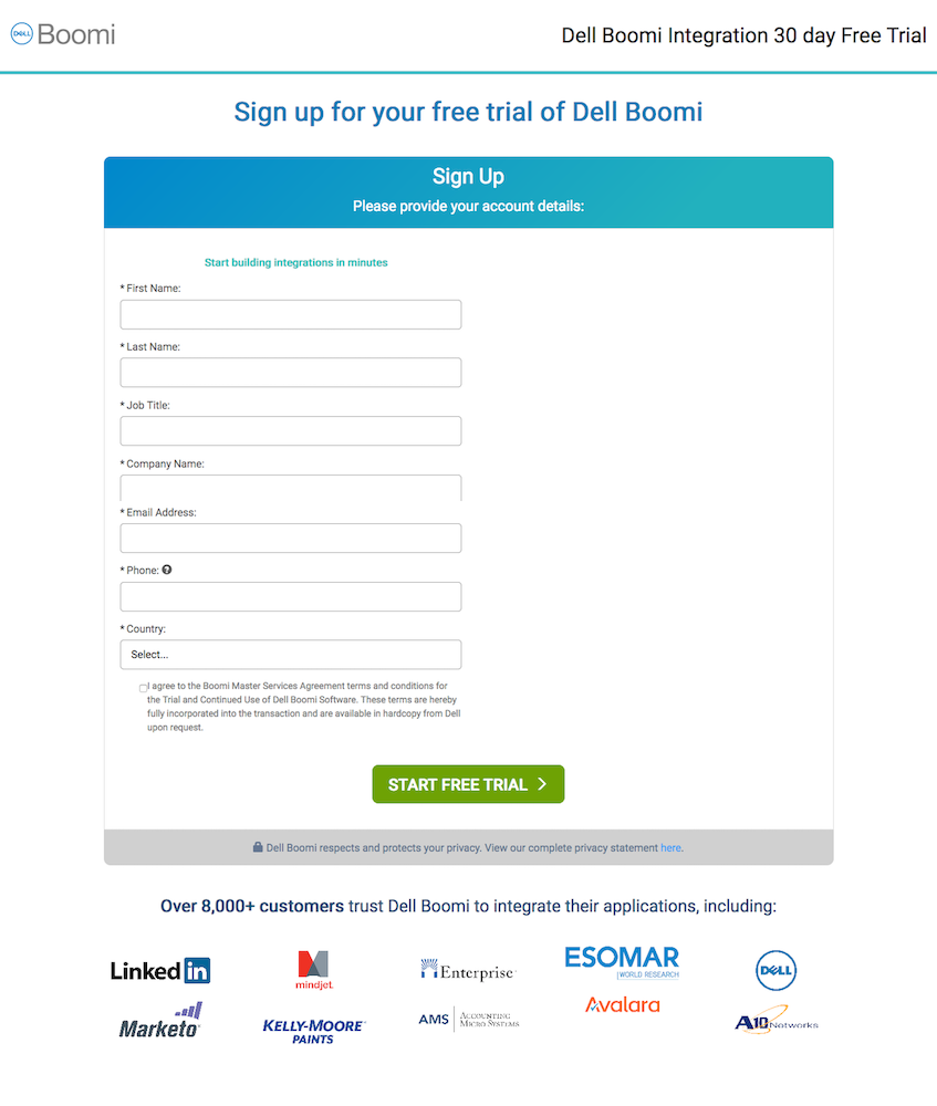 DellBoomiトライアルページ