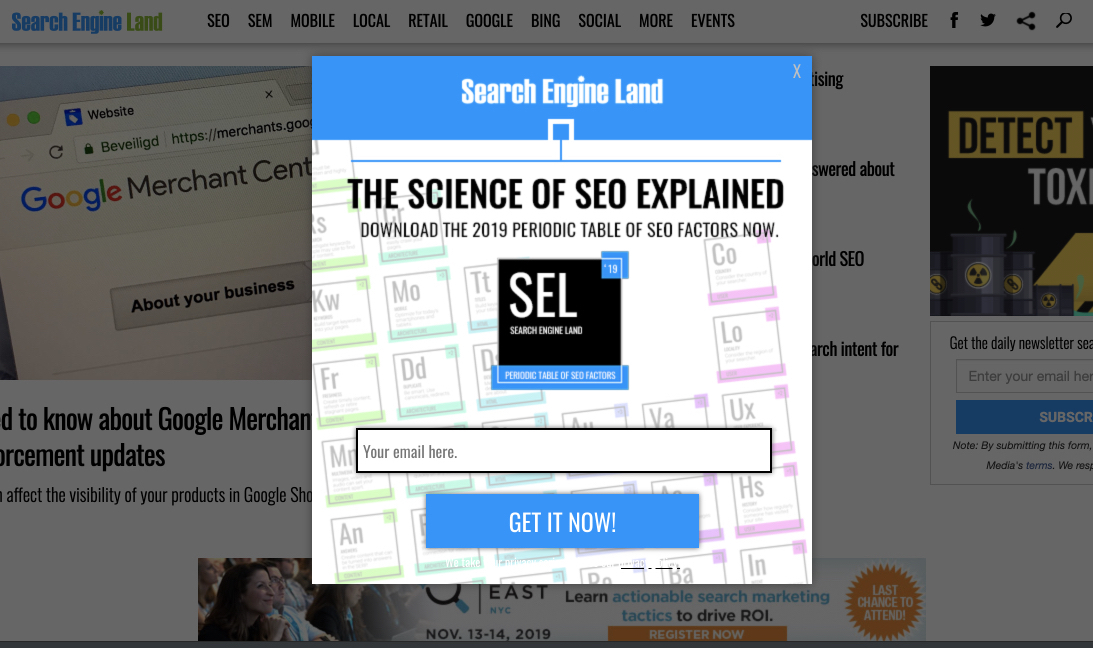 pagina de destinație stoarce adresa de e-mail