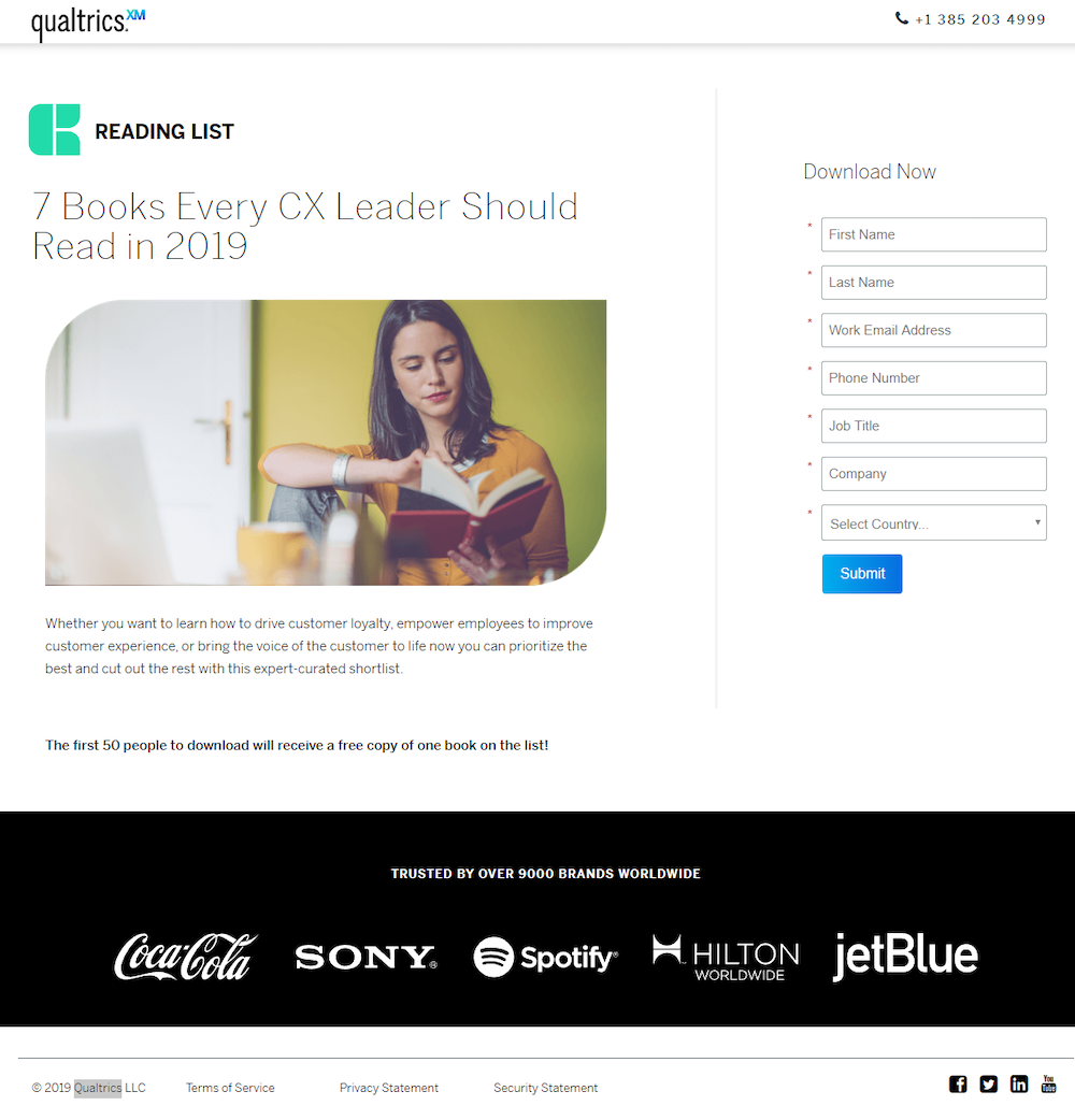 Qualtrics LinkedIn retargeting หน้า Landing Page