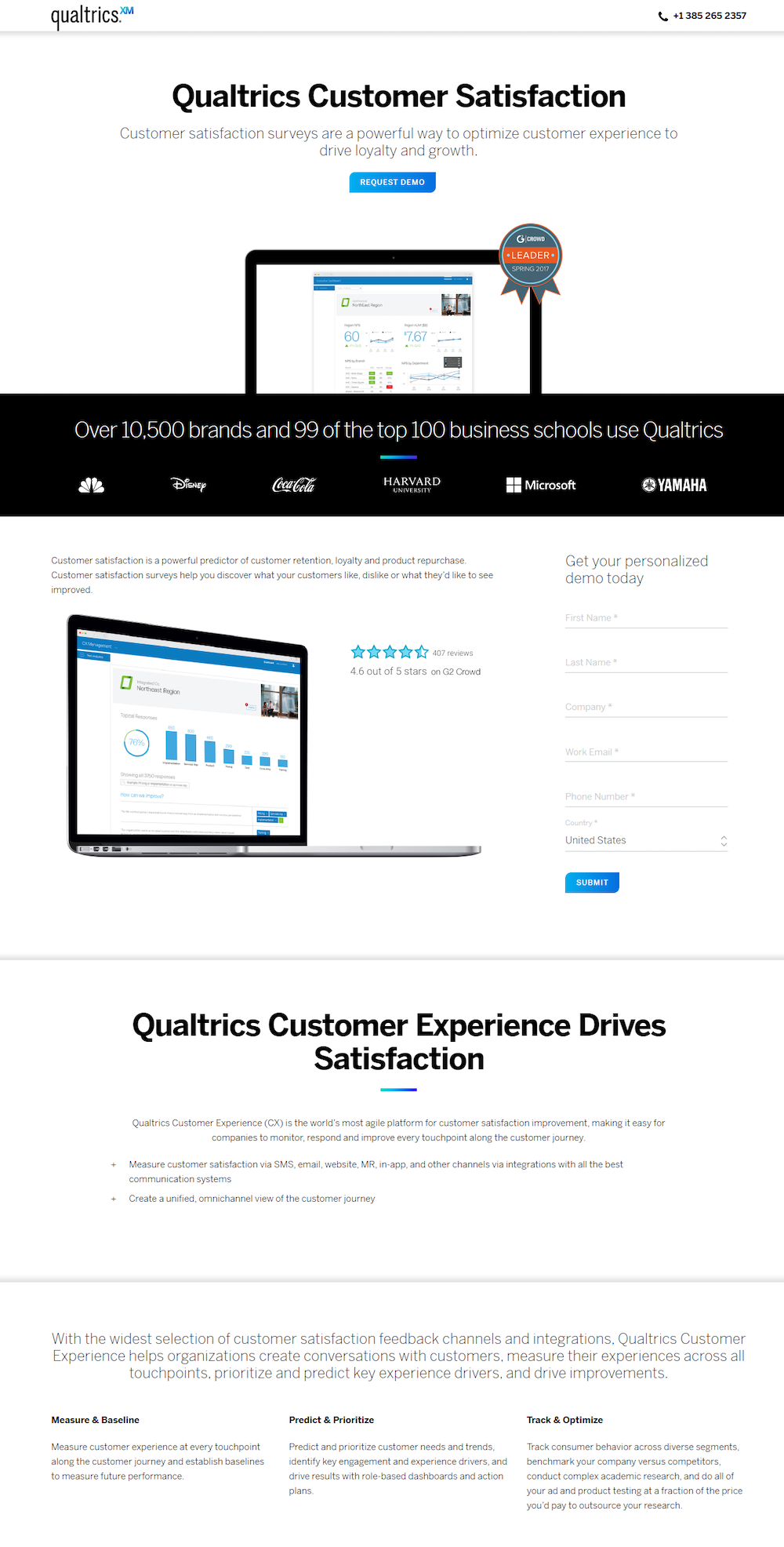 หน้า Landing Page ส่วนขยาย Qualtrics Bing
