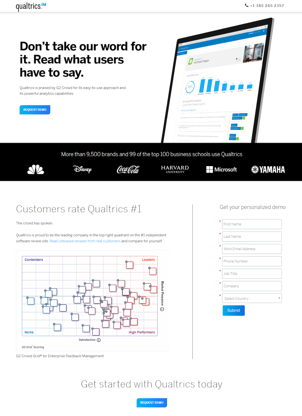 Qualtrics แสดงหน้า Landing Page ของโฆษณากำหนดเป้าหมายใหม่