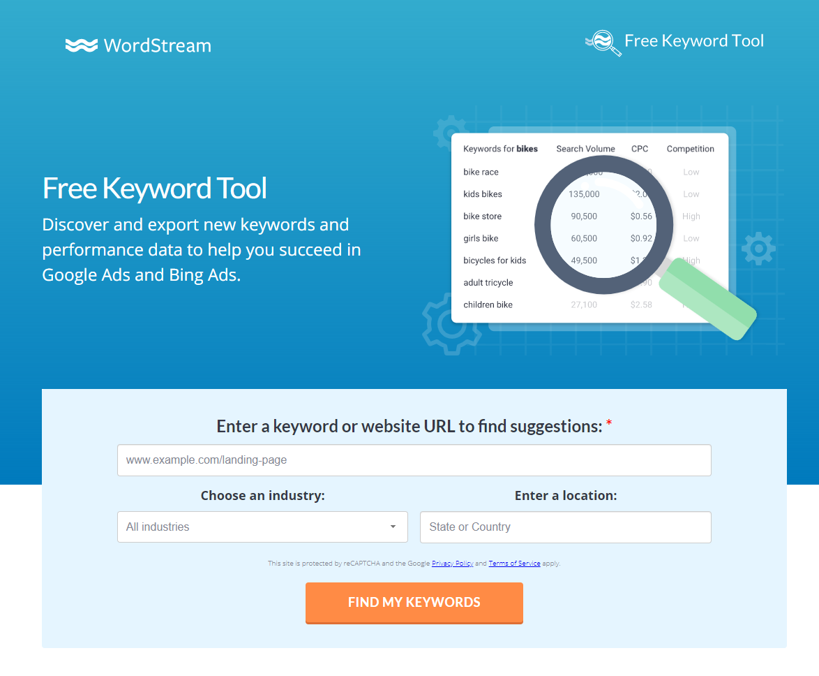 suggerimenti per la generazione di lead Strumento gratuito WordStream