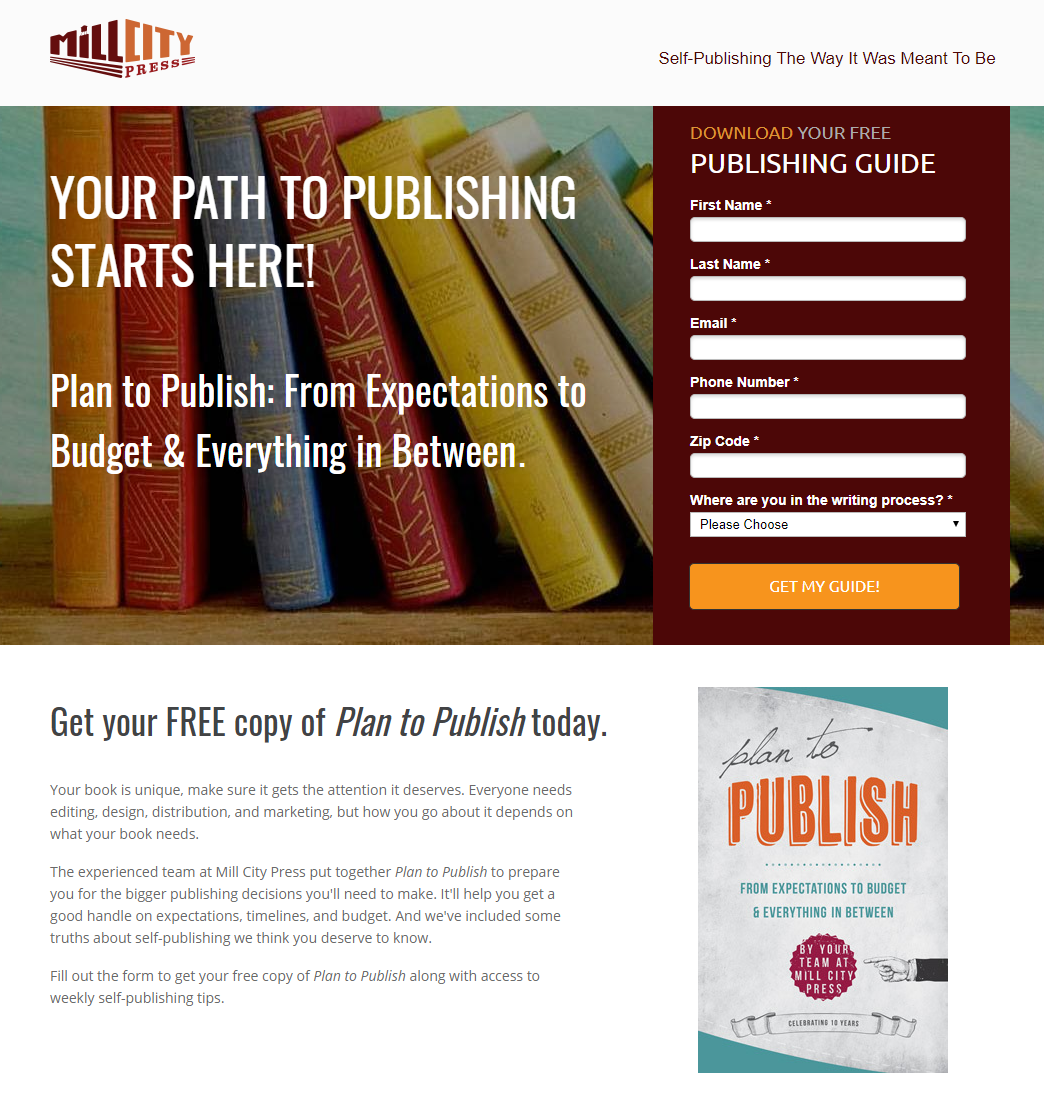 suggerimenti per la generazione di lead in cima alla pagina di destinazione della canalizzazione