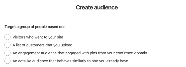 Pinterestのオーディエンスターゲティング