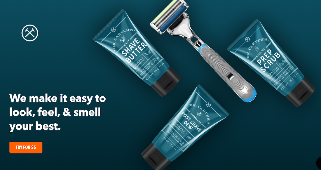 ชุดสมัครสมาชิก Dollar Shave Club หน้า Landing Page