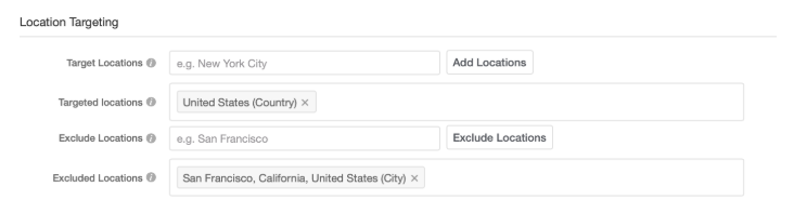Direcționarea în funcție de locație a anunțurilor Quora