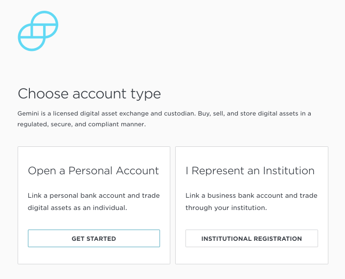 ジェミニビットコイン登録ページ