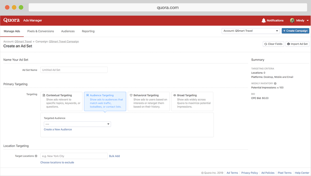 Zielgruppen-Targeting mit Quora-Anzeigen