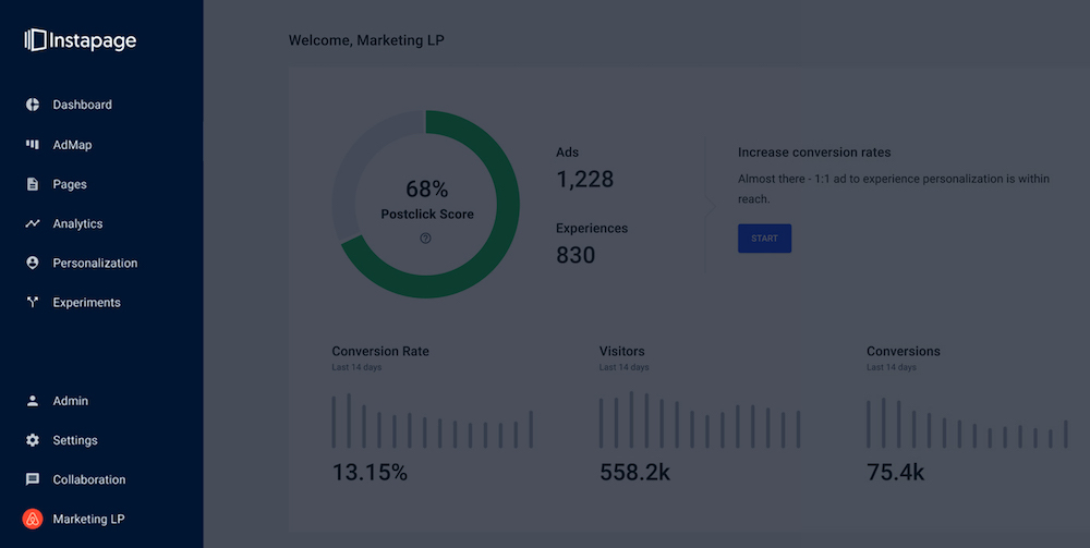 2019 Instapage verbesserte UX