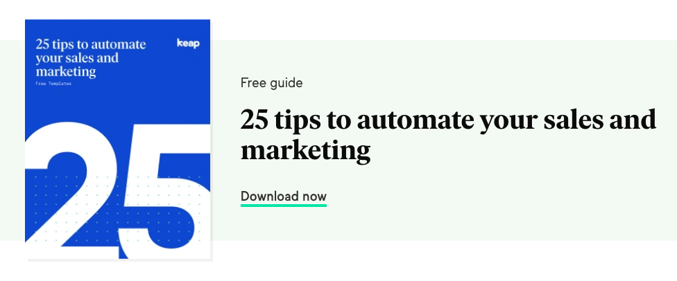 Keap 主页免费指南 CTA