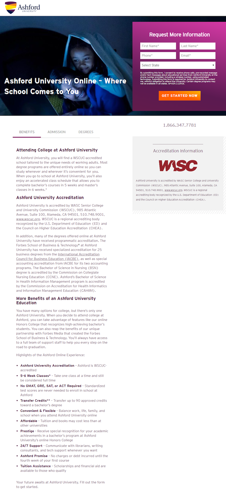 por qué la página de extensión de la Universidad de Ashford