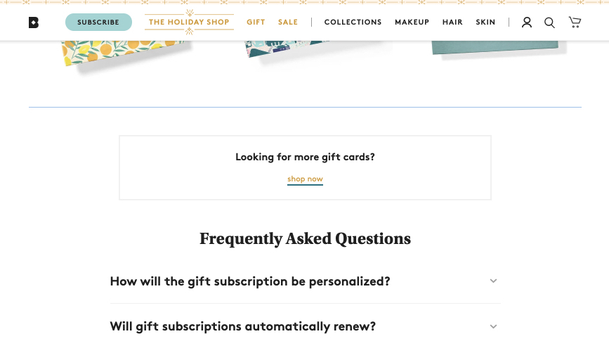 الأسئلة الشائعة حول صفحة الهبوط Birchbox