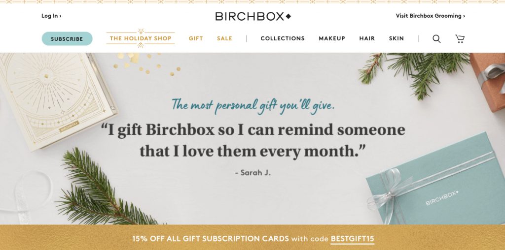الصفحة المقصودة لخصم Birchbox