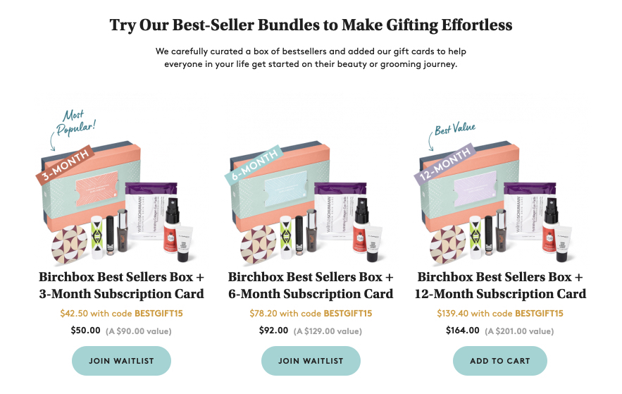 عرض الصفحة المقصودة خصم Birchbox