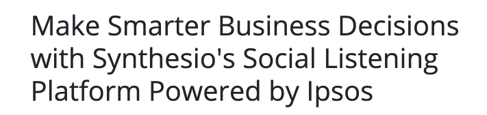 pagina di destinazione del prodotto Titolo Synthesio