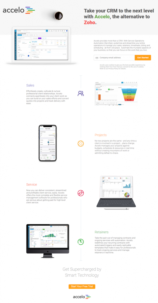 在競爭對手 Accelo 頁面上出價