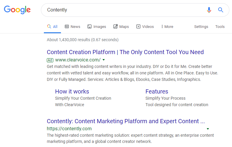 競爭者瞄準較少競爭的第一結果